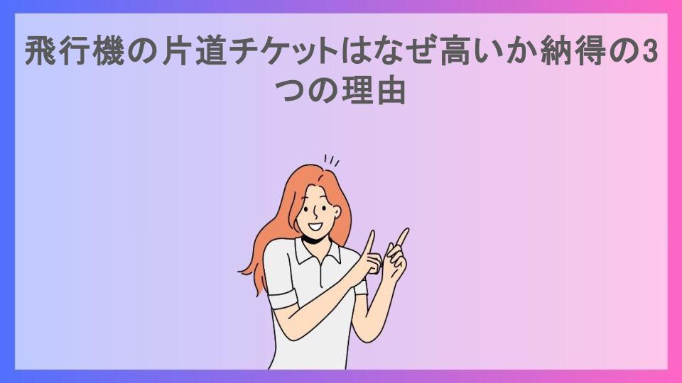 飛行機の片道チケットはなぜ高いか納得の3つの理由